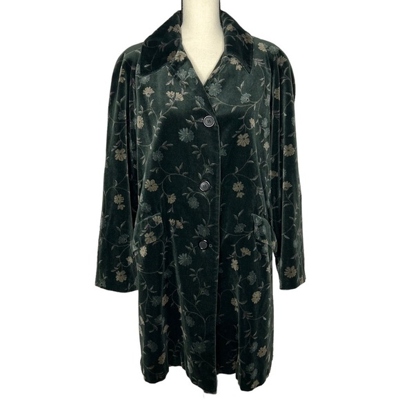 Marvin Richards Velvety Soft Floral Trench Coat - Picture 3 of 13